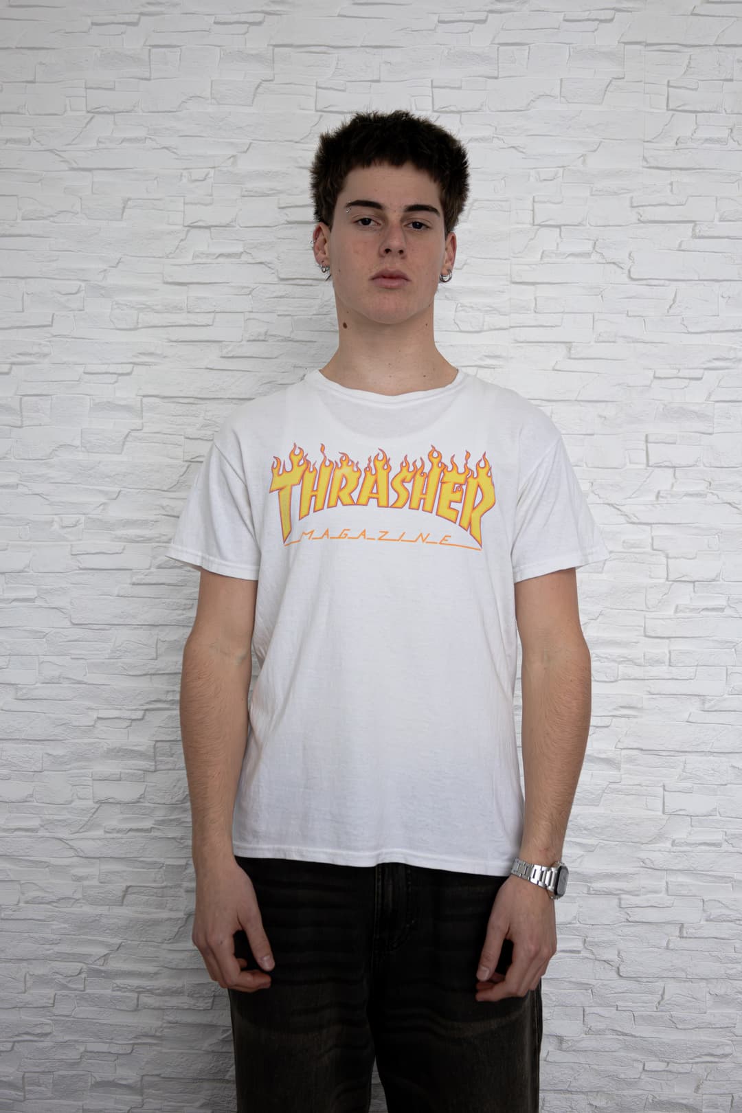 Remera Thrasher blanca